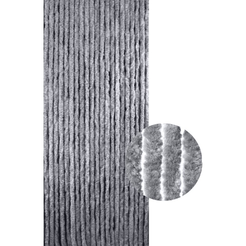 Kattenstaart - Vliegengordijn - Fluweel - 100 x 210 cm - Lichtgrijs