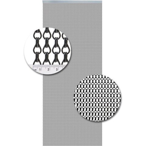 Vliegengordijn Aluminium - 90 x 210cm - Zwart
