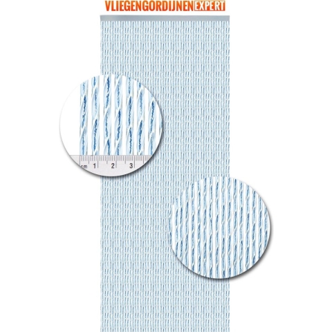 Vliegengordijnenexpert Bali - Vliegengordijn - 92x210 cm - Transparant Blauw