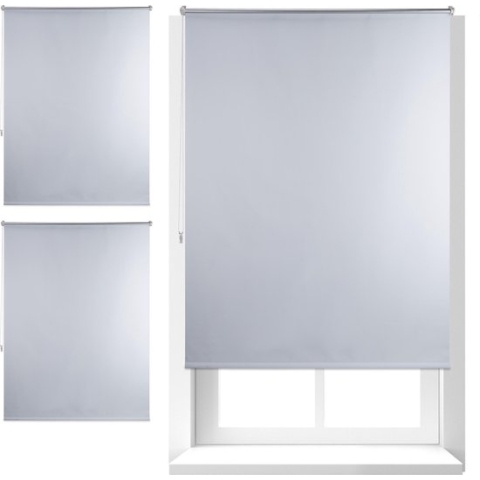 Relaxdays 3 x thermo rolgordijn wit - isolerend - zonder boren - verduisterend - 120x160cm
