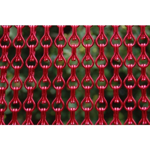 La Tenda Deurgordijn Kettinggordijn Alusax 7 140x230cm rood
