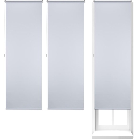 Relaxdays 3x thermo rolgordijn wit - isolerend - zonder boren - verduisterend - 70x210cm