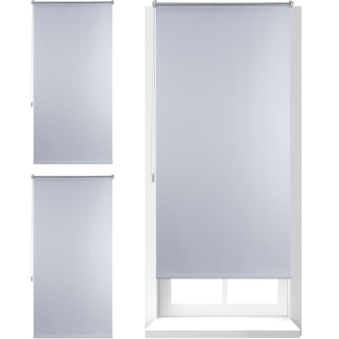 Relaxdays 3 x thermo rolgordijn wit - isolerend - zonder boren - verduisterend - 80x160cm