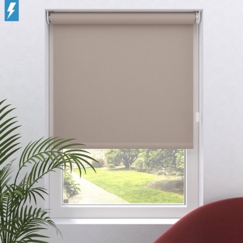 Elektrisch rolgordijn Easy Texture - Verduisterend - Sand - 90 x 275 cm - CMD-02-P