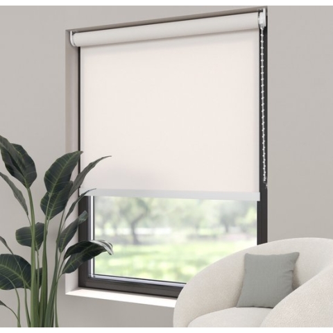 Dutchblinds Rolgordijn - lichtdoorlatend - Sneeuw Wit - 195x190cm - Raamdecoratie op maat