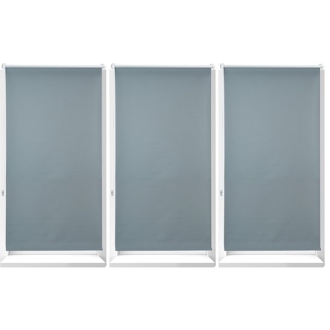 Relaxdays 3x verduisteringsrolgordijn grijs - thermo rolgordijn zonder boren – 80x210 cm