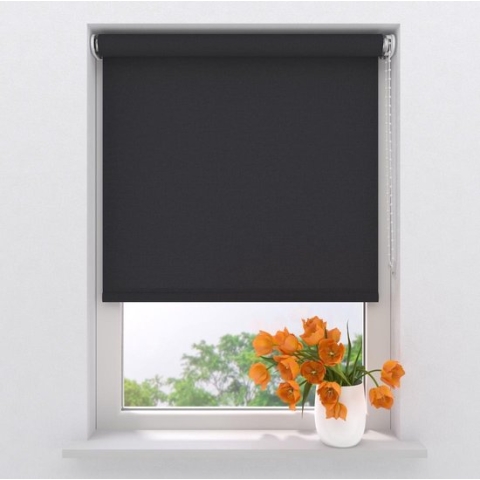 Rolgordijn Easy Lichtdoorlatend - Black - 210 x 190 cm