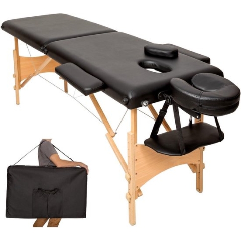 Dreamble - Mobiele Massagetafel - 2 zones - 5cm - Zwart + Draagtas