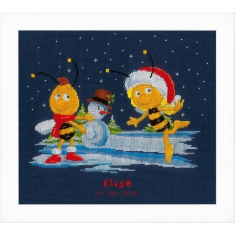 Telpakket kit MDB Maya en Willy in de sneeuw  - Vervaco - PN-0153556