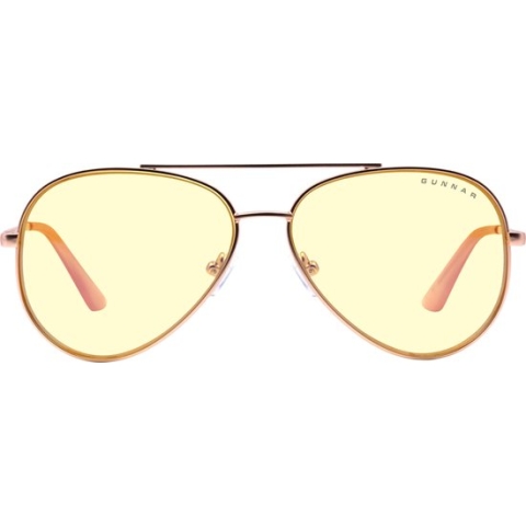 GUNNAR Gaming- en Computerbril - Maverick, Rose Gold, Amber Tint - Blauw Licht Bril, Beeldschermbril, Blue Light Glasses, Leesbril, UV Filter