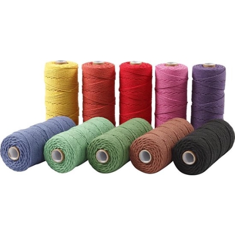 Katoendraad, l: 320 m, sterke kleuren, Dunne kwaliteit 12/12, 10x250 gr