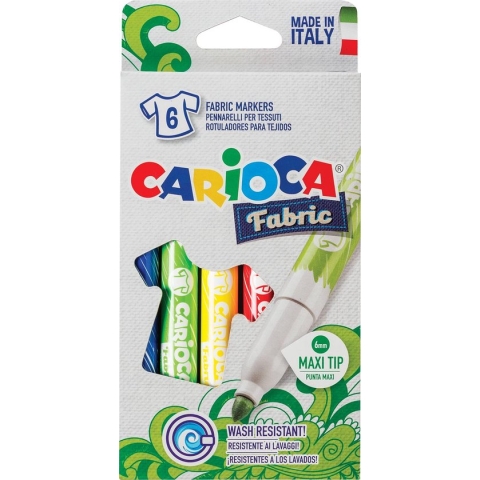 Carcioca textielstift Fabric, doos van 6 stuks in geassorteerde kleuren 12 stuks