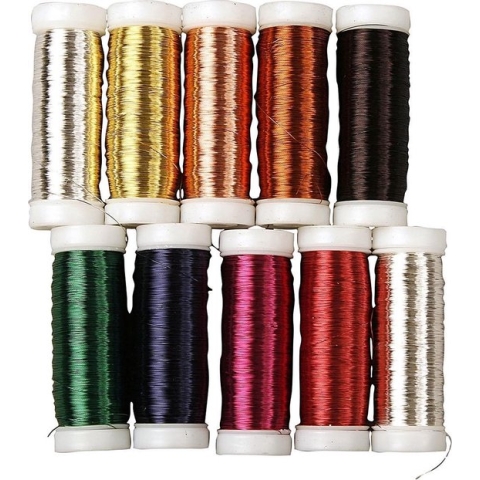 Bloemendraad - Assortiment, dikte 0,18 mm, 10x50 gr