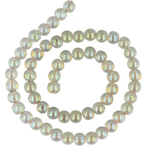 Kralen streng Aqua Aura licht 8 mm (gecoat)