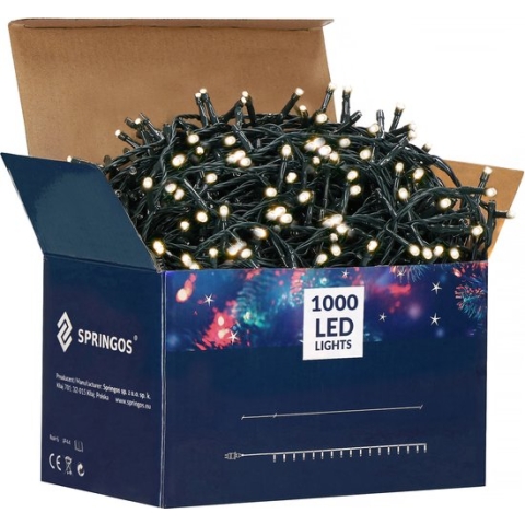 Springos Kerstverlichting | Binnen & Buiten | 50 m | 1000 LED | Warm Wit