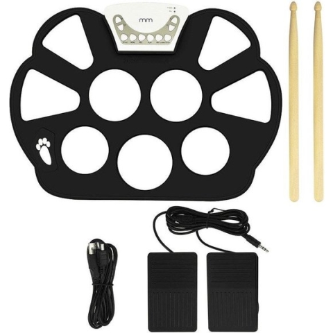 MikaMax Oprolbaar Drumstel - Roll Up Drumkit - Elektrische Drumpads - Professioneel Drumstel - Opname Functie - 9 Triggerpads - Complete Set - Silicone Drumkit