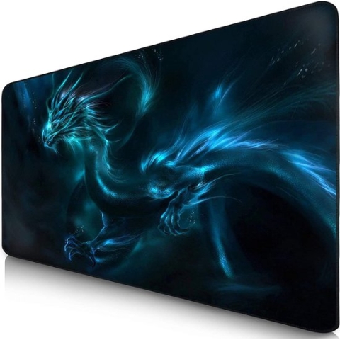 XXL Gaming Muismat - 900 x 400 mm - randloze randen - anti-slip - XXL verlengde Mouse Pad - bureauonderlegger - speciaal oppervlak verbetert snelheid en precisie - blauw