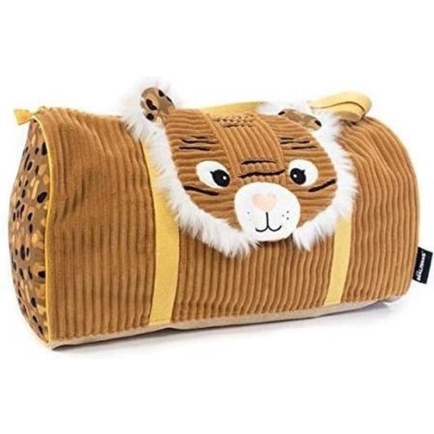 Les Deglingos Weekendtas Tijger Junior 45 Cm Pluche Bruin