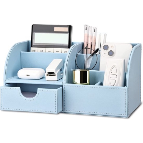 Multifunctionele organizer met 7 vakken, kunstleer, voor het bureau