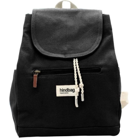 Hindbag mini Eliot - Rugtas - Zwart - GOTS Katoen -FairTrade