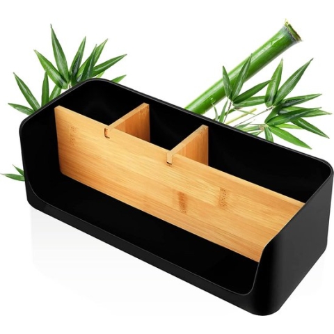 organizer, tafel- en kantoorcosmetica-organizer, mobiele telefoon en tablethouder, pennenhouder, bureau, brievenbakje, servethouder, thuiskantoor opslag (groot, zwart)