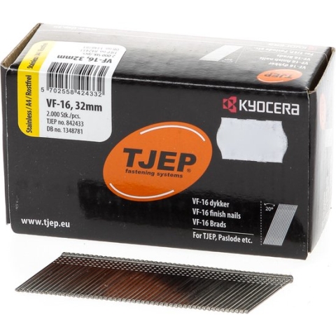 Brad 16G 1.6mm l=32mm schuin 20° RVS (2000)