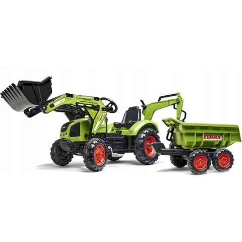 Falk Claas Trap Tractor Maxi Set met Lader Graafmachine en Aanhanger
