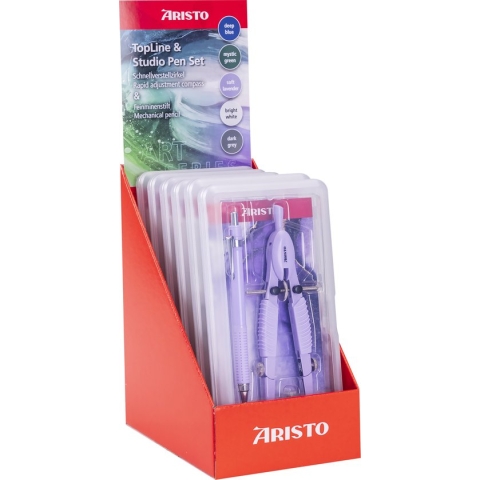 Aristo passer + pen - Topline Art series - 6 stuks in display - AR-VD55923
