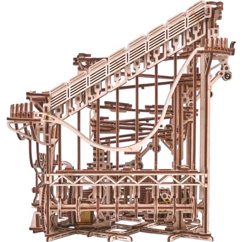 Wood Trick - Modelbouw 3D houten puzzel 'Spiral marble run' (Spiraal knikkerbaan) - 558 stuks - Geen lijm noch verf nodig!
