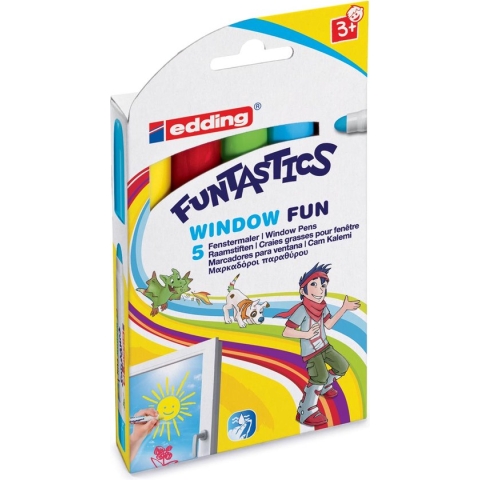Edding Window Marker Funtastics, ophangetui met 5 stuks 10 stuks