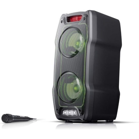 Party speaker met microfoon - Karaoke set - bluetooth - 13 speeltijd - super bass - LED lichteffecten