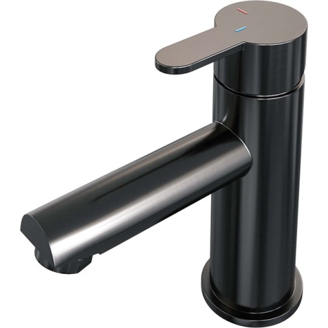 Brauer Gunmetal Edition - Wastafelkraan - Opbouw - Geborsteld Gunmetal PVD - Mengkraan - Laag - 1 Greeps - Model D