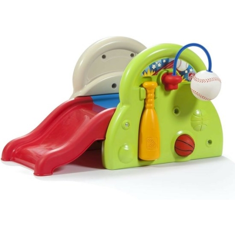 Step2 Sports-Tastic Activity Center - Speeltoestel met Sport accessoires voor kinderen - Glijbaan, Basketbal, Voetbal en Honkbal set voor peuters - Speelgoed van plastic / kunststof