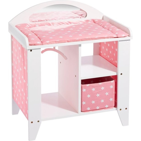 howa Houten Poppen Commode "Stars" wit / roze 2740