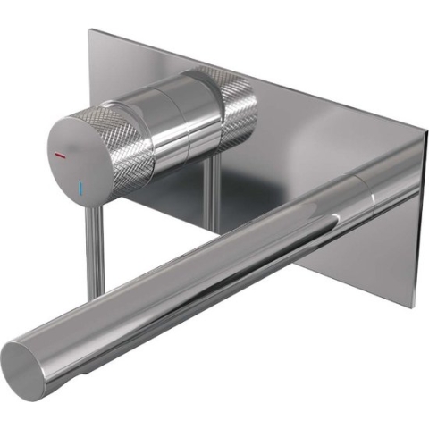 Brauer Carving Inbouw Wastafelmengkraan Rechte Uitloop En Afdekplaat A2 chroom