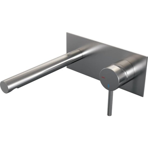 Brauer Brushed Edition inbouw wastafelkraan I-model met achterplaat - hendel 1 - geborsteld nikkel PVD