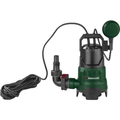 Parkside Vuilwater Dompelpomp - Vermogen: 400 W - Debiet: 9.000 l/u - Opleveringshoogte: max. 6 m - Ideaal voor uit en overpompen - In 3 posities instelbare vlotterschakelaar - Geschikt voor helder en vuil water