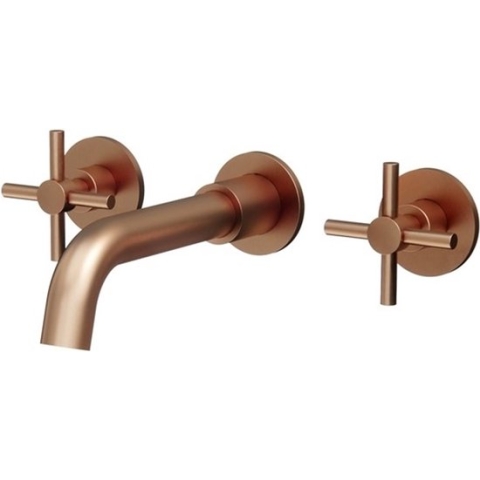 Inbouw wastafelmengkraan copper twee-knop bediening inclusief inbouwdeel