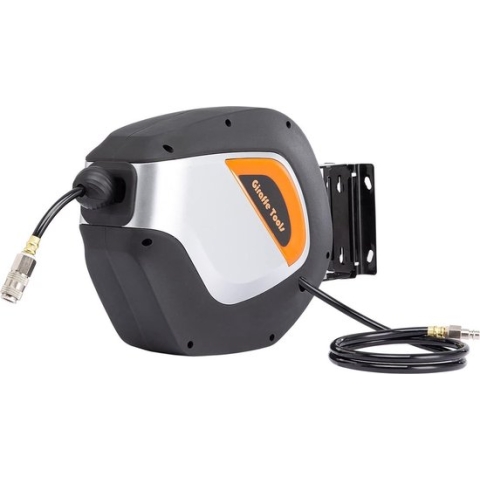 Intrekbare Luchtslanghaspel - Hybride Slang - Ingesloten - 15 meter - 180° draaibaar - Beugel - Tuinslang - Tuin