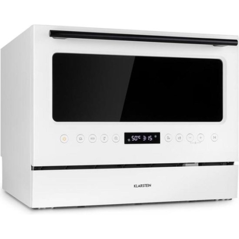 Klarstein Azuria Tafelmodel Vaatwasser - Vrijstaand - 6 Couverts - Waterverbruik: 6,5 Liter - 5 Programma'S - Zelfreinigend - 49 Db - Wit