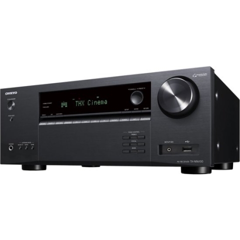 Onkyo TX-NR6100 Black AV-receiver | 7.2 | DAB+ , FM , internetradio | Bluetooth | Wi-Fi | Multiroom | Works with Sonos | DTS Play-Fi | AirPlay 2 | Chromecast | Streaming Services | 8K | HDMI 2.1 | Klipsch Optimize Mode | THX Select
