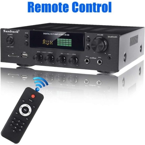 2000W 220V Bluetooth Eindversterker Systeem Geluid Audio Stereo Receiver Ondersteuning 4 Manieren Microfoon 2 Kanaals amp Eq Fm Sd