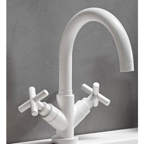 Vtwonen baden Cross wastafelkraan zonder waste powder white