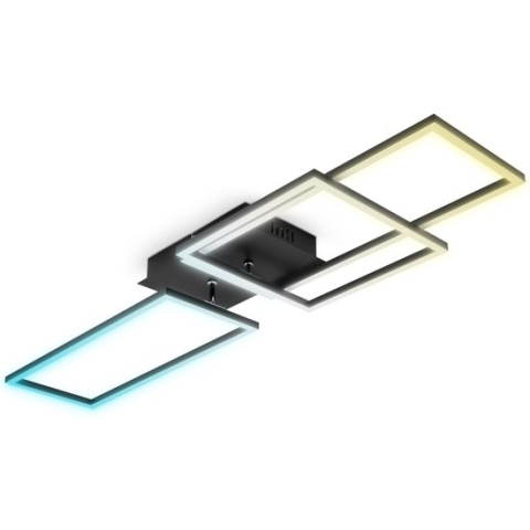 B.K.Licht - LED Frame Plafondlamp - dimbaar - met kleurtemperatuurregeling - plafondlamp met afstandsbediening - zwart - 40W