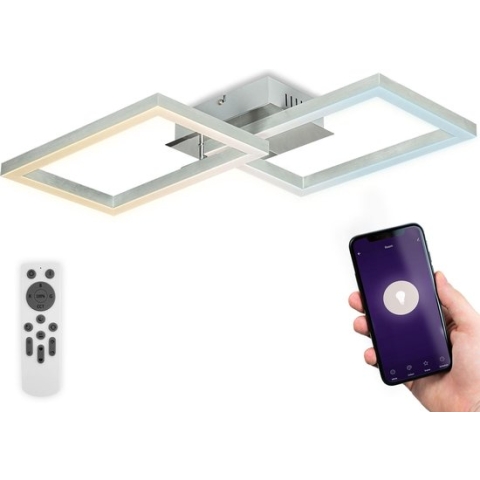 B.K.Licht - Slimme Plafondlamp - LED frame lamp - Plafonnière - smart - 38x50 cm - WiFi plafonière - CCT - 2500-6500 Kelvin - RGB - app en afstandsbediening - dimbaar - 3.300Lm - 30W