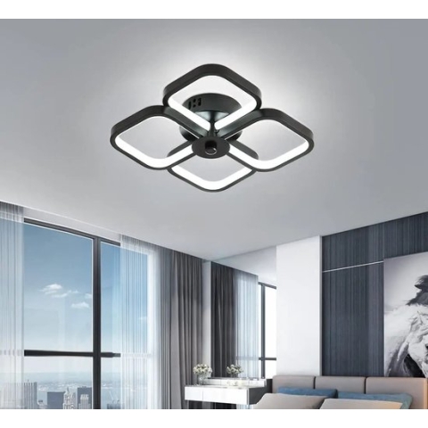 LuxiLamps - 4 Kop Moderne LED Plafondlamp - Gangpad Lamp - Zwart - Plafonnière - Kroonluchter - LED Lamp