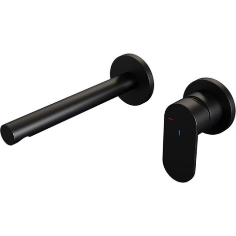 Brauer Black edition inbouwwastafelkraan type S3 greep met inbouwdeel ColdStart ronde rozetten mat zwart