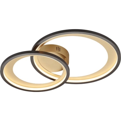 LED Plafondlamp - Torna Granity - 29W - Warm Wit 3000K - Dimbaar - Ovaal - Mat Zwart - Aluminium