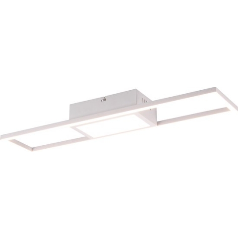 LED Plafondlamp - Plafondverlichting - Torna Riyaz - 22W - Aanpasbare Kleur - Afstandsbediening - Dimbaar - Rechthoek - Mat Wit - Aluminium