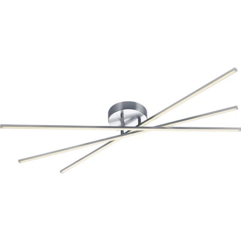LED Plafondlamp - Plafondverlichting - Torna Tiraki - 24W - Warm Wit 3000K - Dimbaar - Rechthoek - Mat Nikkel - Aluminium